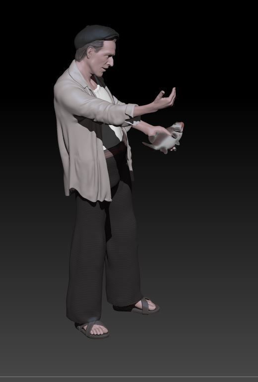 fish seller p with cats 3D print model_7