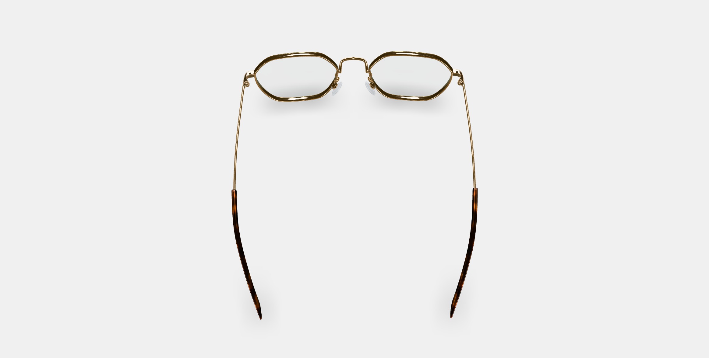 Keiko Eyeglasses in Polished Gold 3D model_3