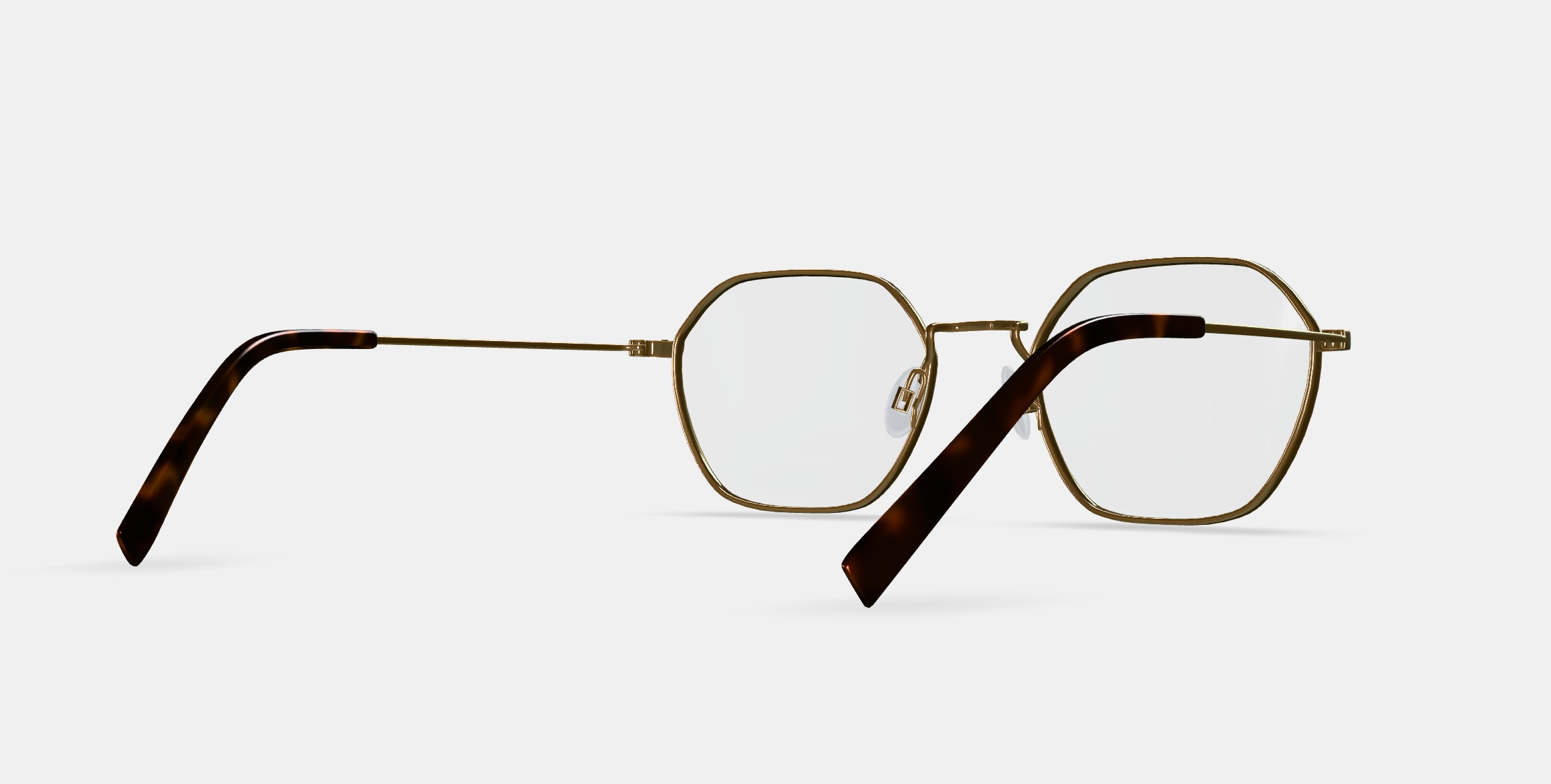 Keiko Eyeglasses in Polished Gold 3D model_7