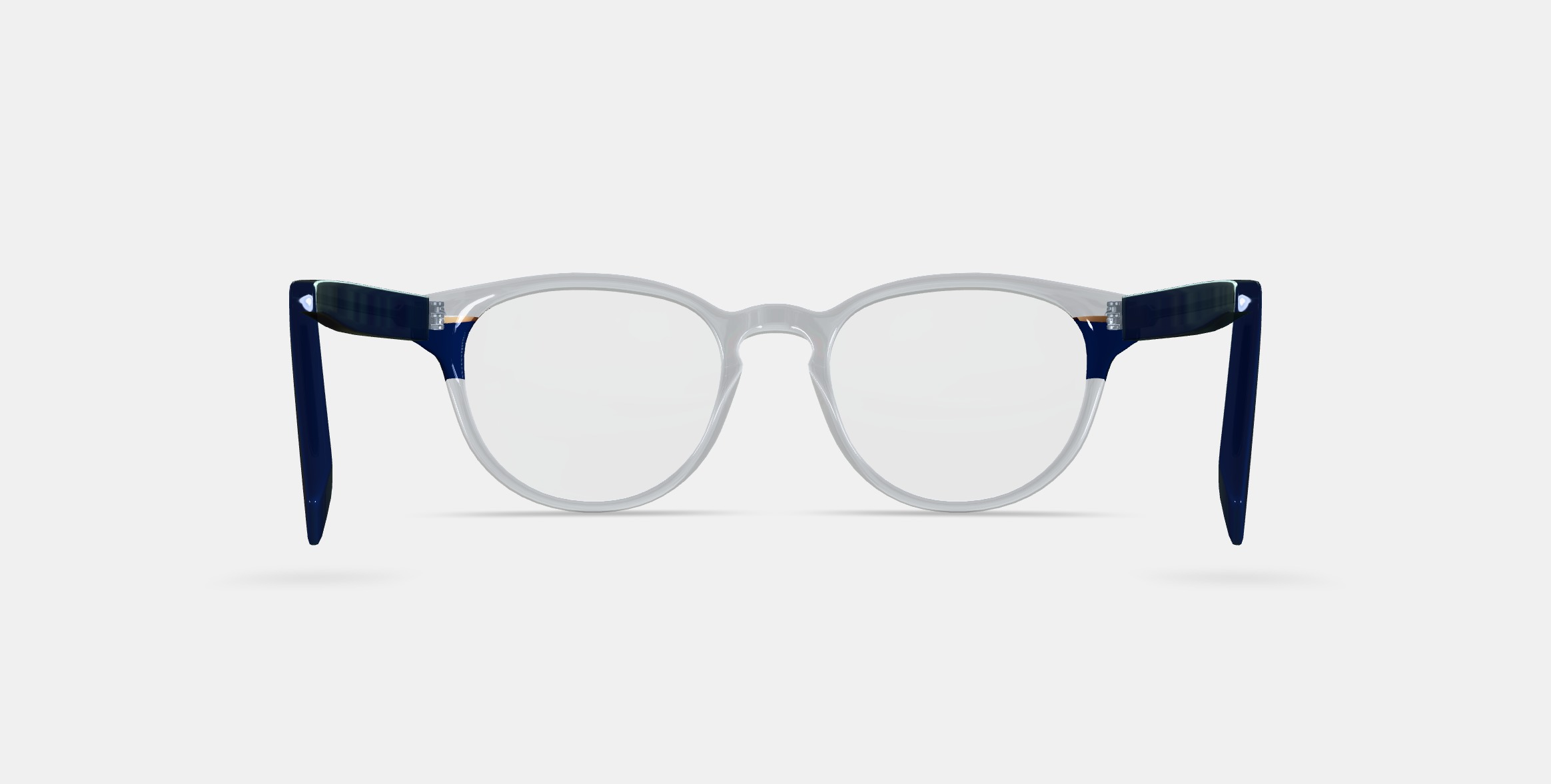 Percey Eyeglasses in Crystal with Oak Barrel and Blue Bay 3D model_15