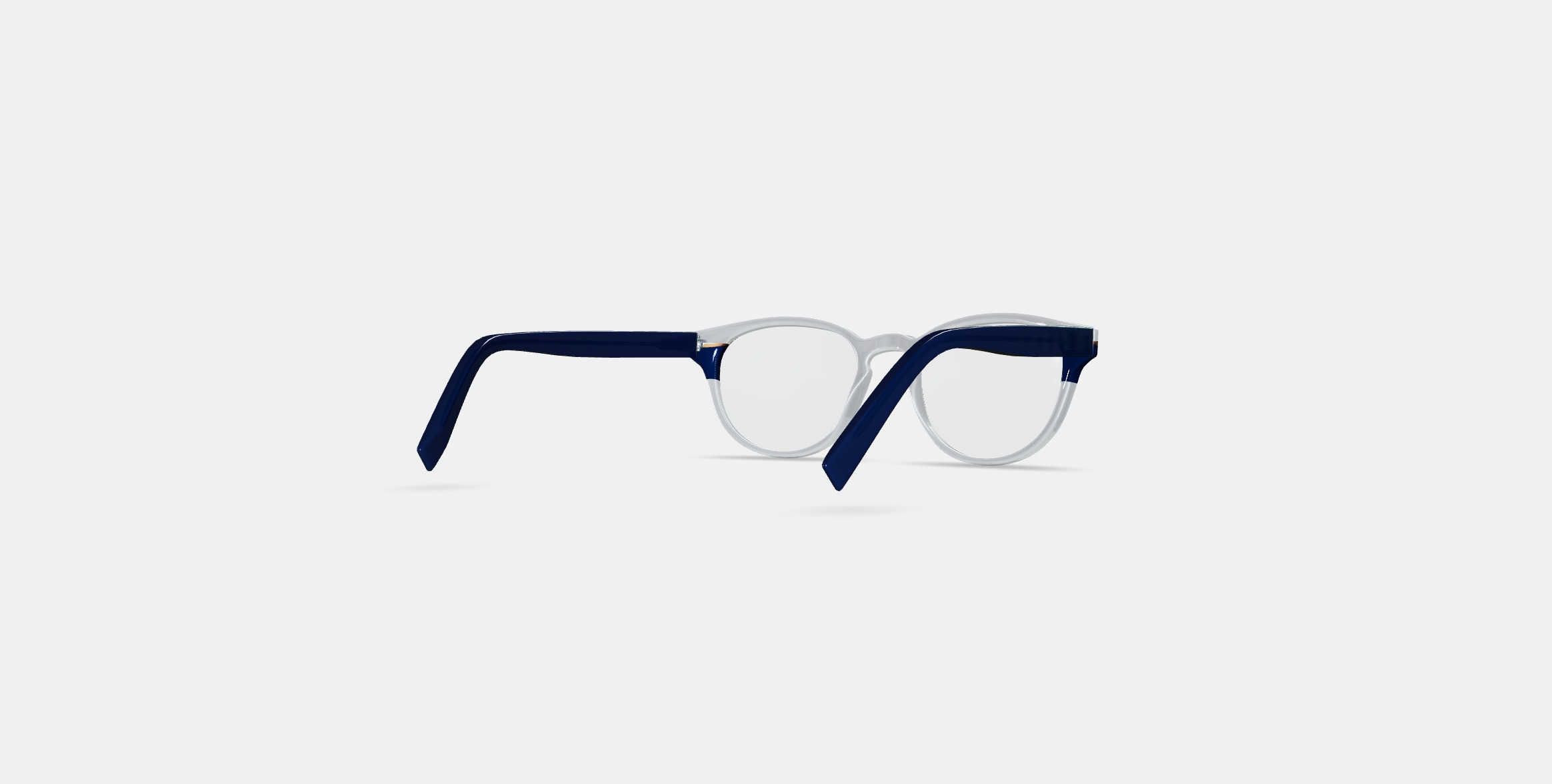 Percey Eyeglasses in Crystal with Oak Barrel and Blue Bay 3D model_4