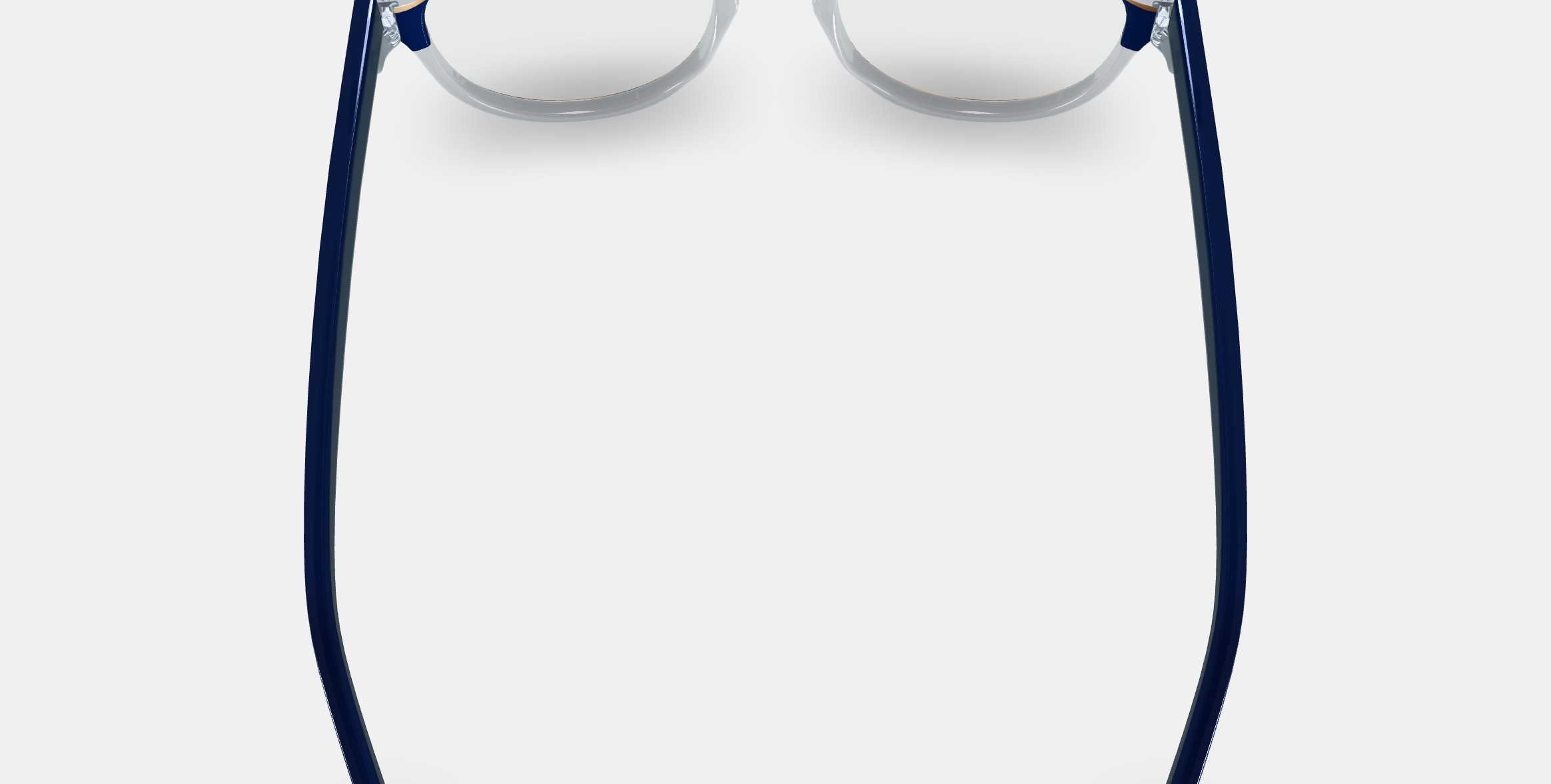 Percey Eyeglasses in Crystal with Oak Barrel and Blue Bay 3D model_3