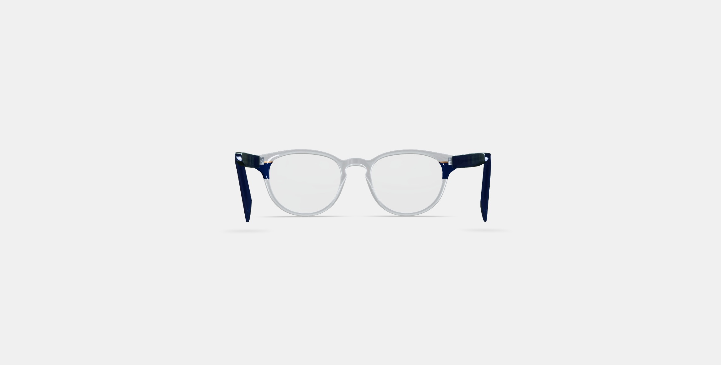 Percey Eyeglasses in Crystal with Oak Barrel and Blue Bay 3D model_14