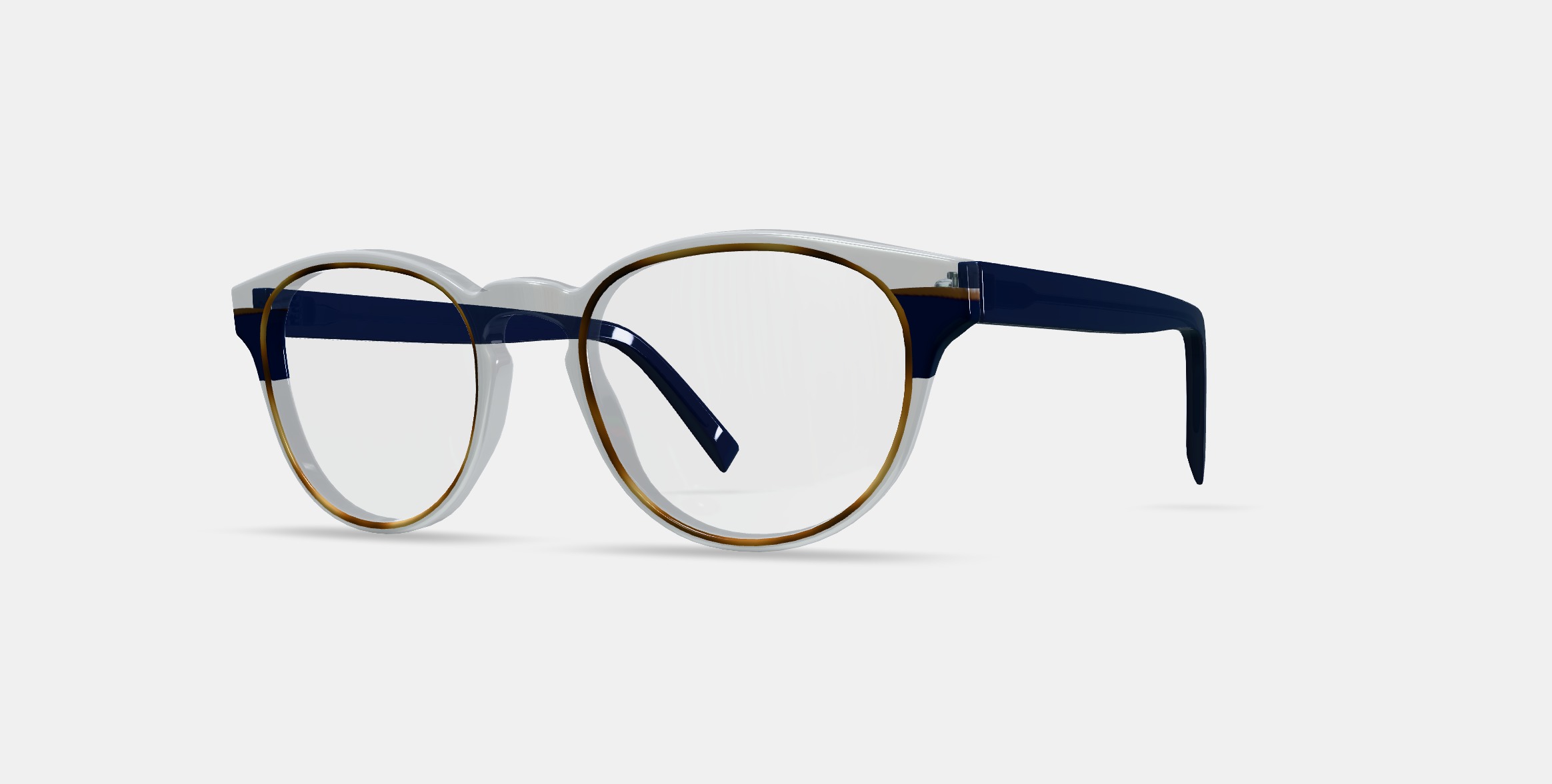 Percey Eyeglasses in Crystal with Oak Barrel and Blue Bay 3D model_13