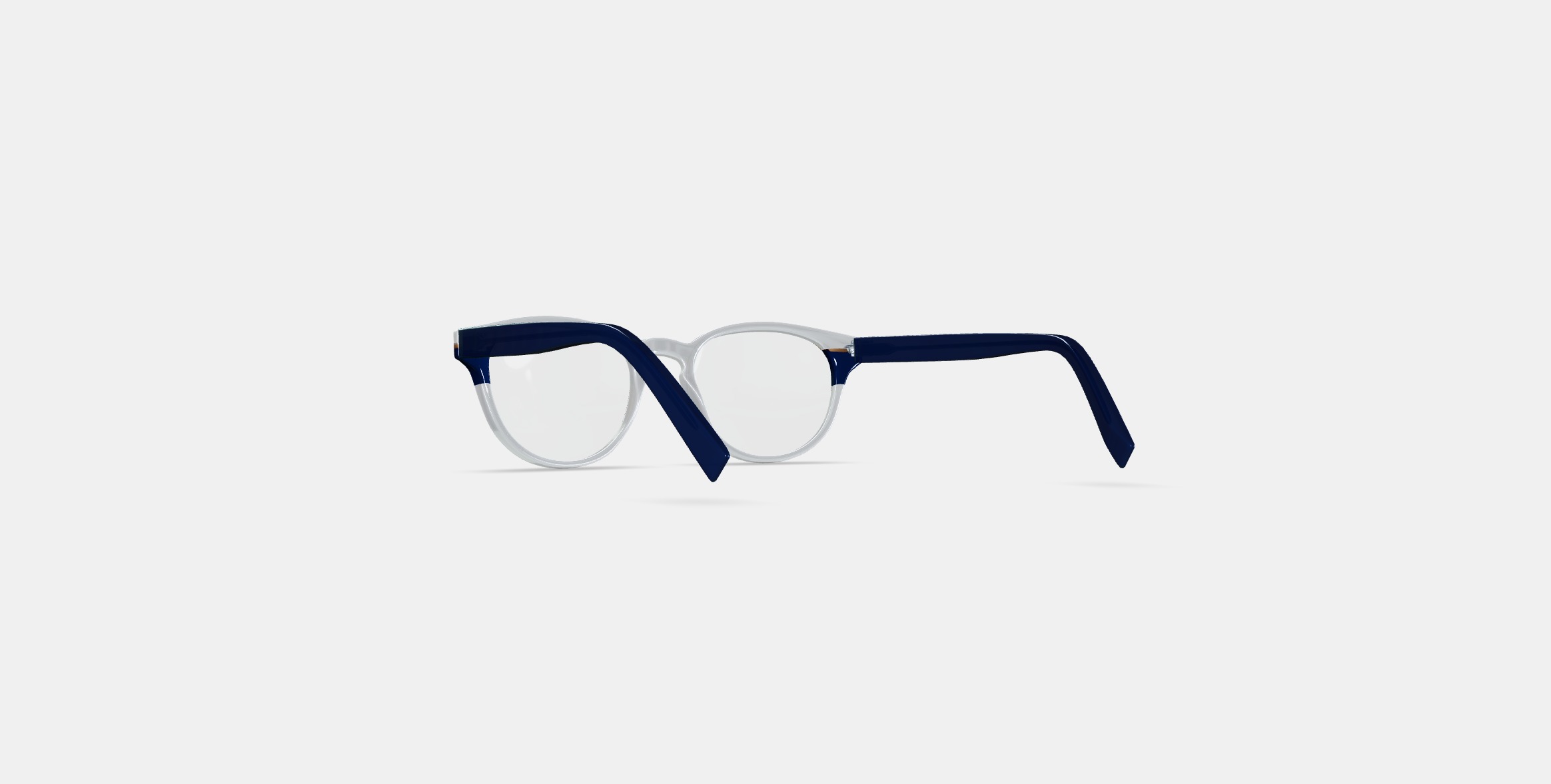 Percey Eyeglasses in Crystal with Oak Barrel and Blue Bay 3D model_16