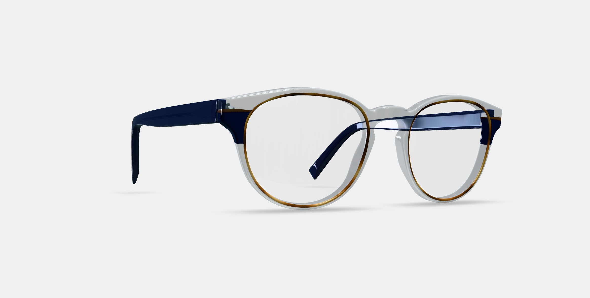 Percey Eyeglasses in Crystal with Oak Barrel and Blue Bay 3D model_9