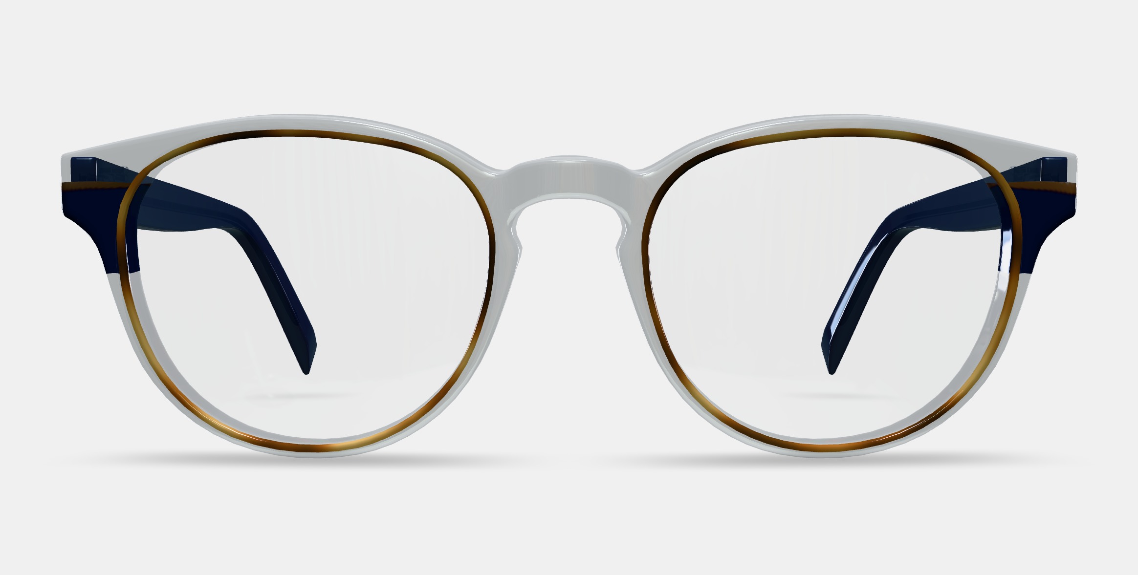 Percey Eyeglasses in Crystal with Oak Barrel and Blue Bay 3D model_11