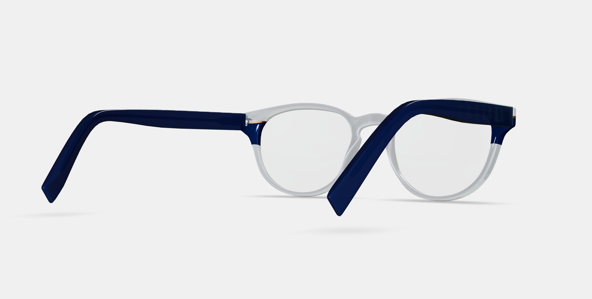Percey Eyeglasses in Crystal with Oak Barrel and Blue Bay 3D model_7