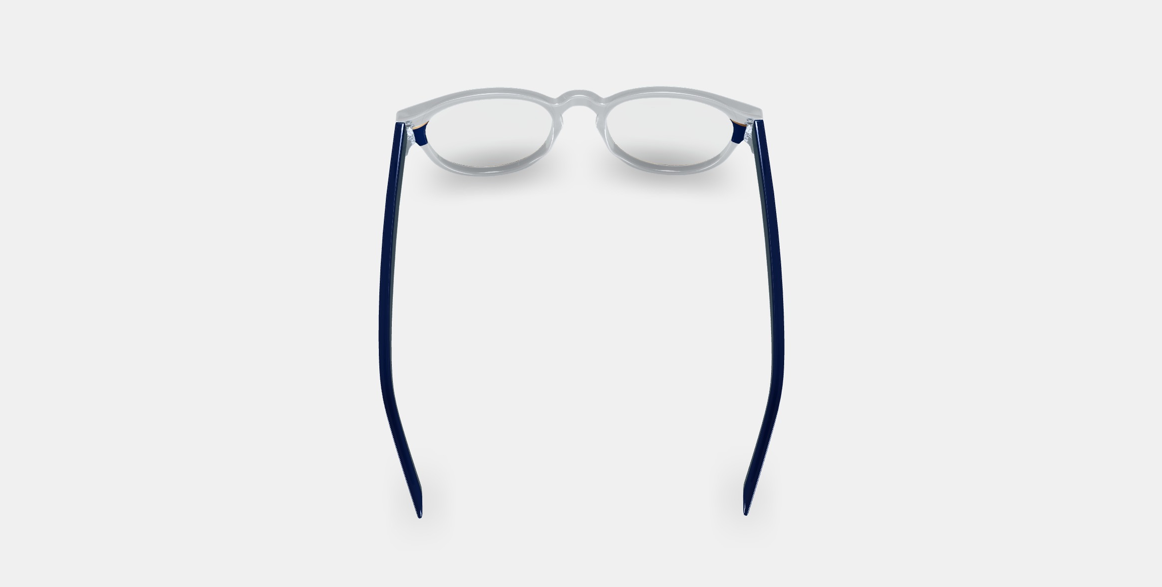 Percey Eyeglasses in Crystal with Oak Barrel and Blue Bay 3D model_2