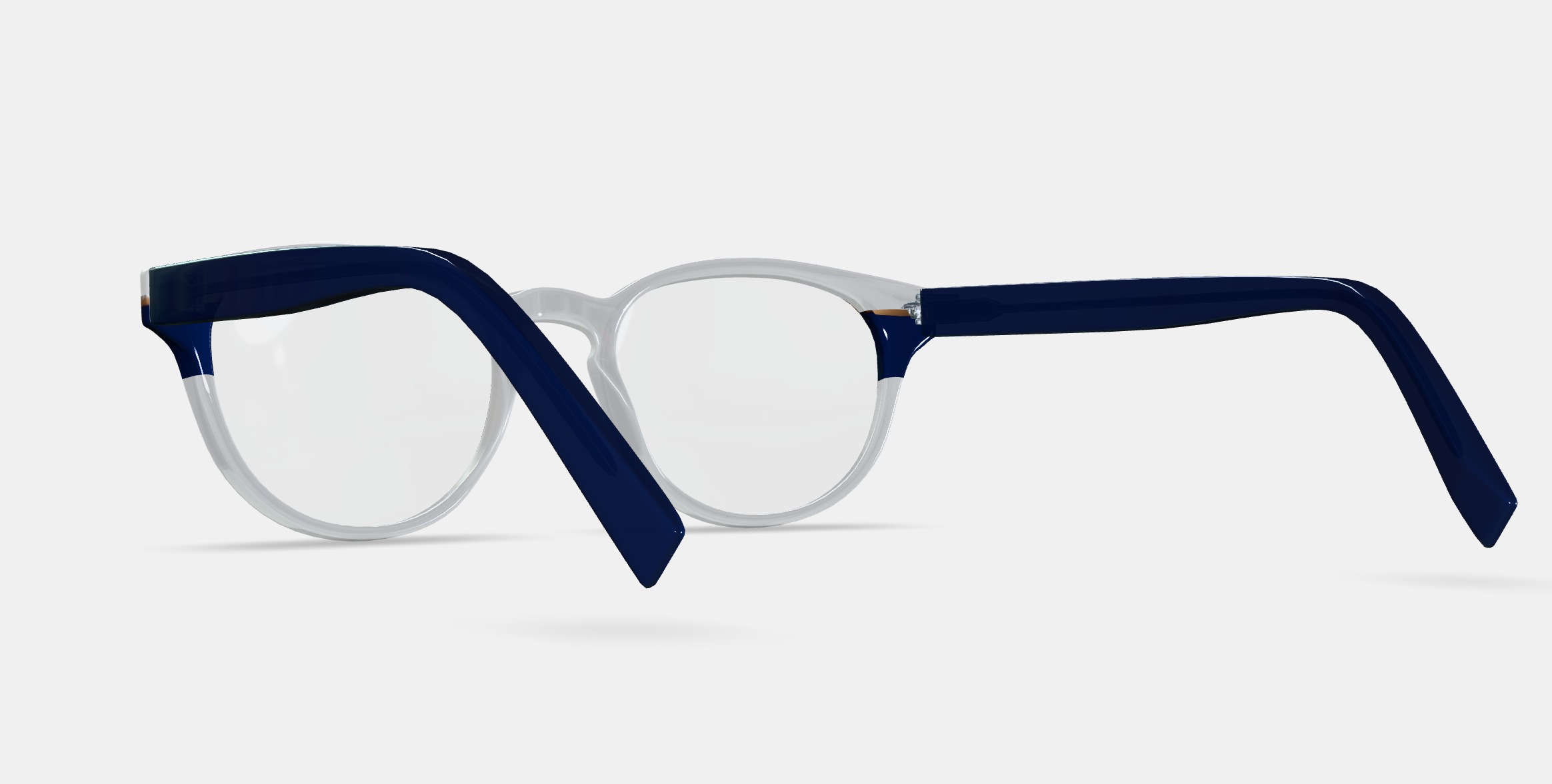 Percey Eyeglasses in Crystal with Oak Barrel and Blue Bay 3D model_5