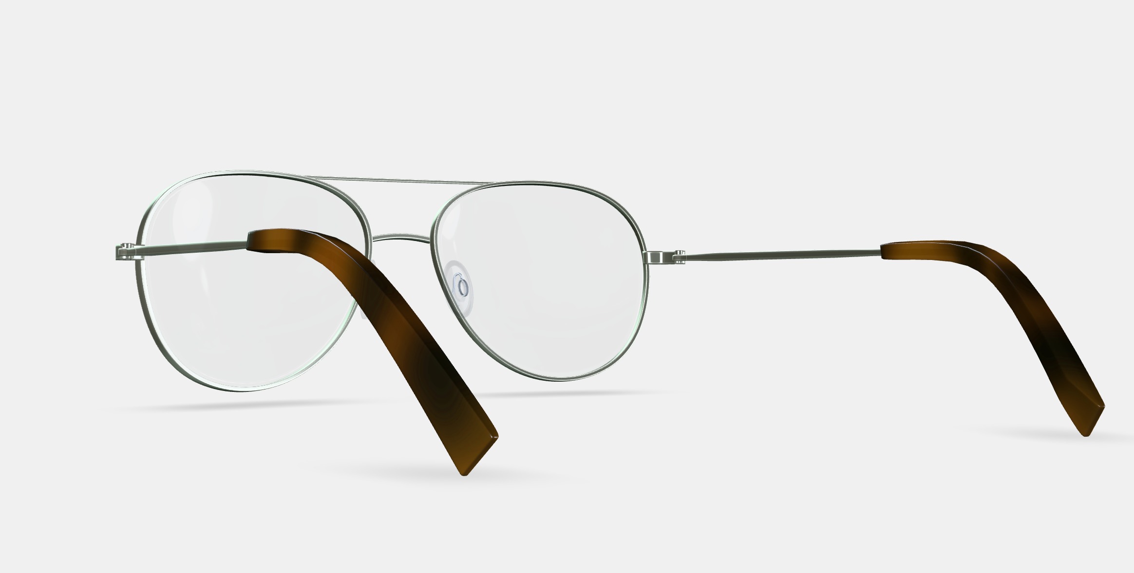 York Eyeglasses in Polished Silver 3D model_2