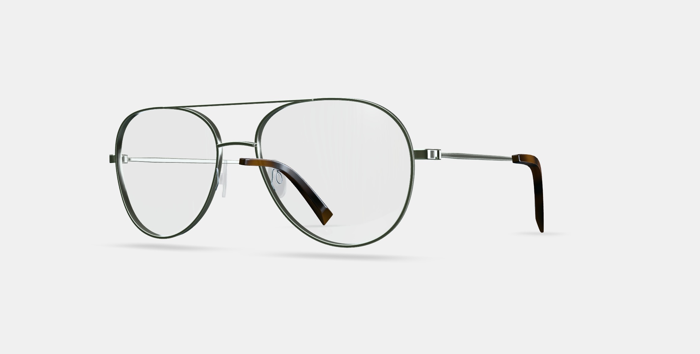 York Eyeglasses in Polished Silver 3D model_13