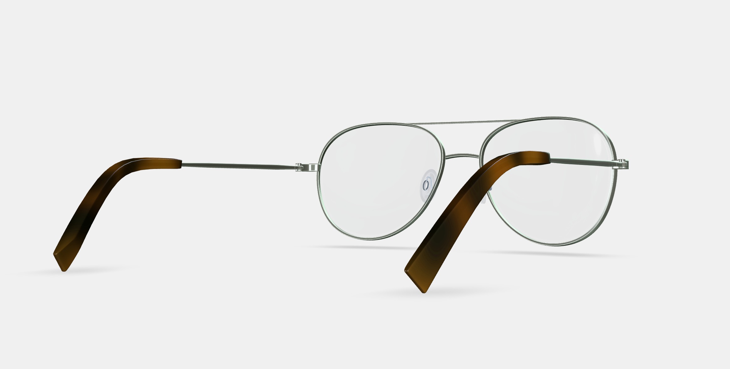 York Eyeglasses in Polished Silver 3D model_6