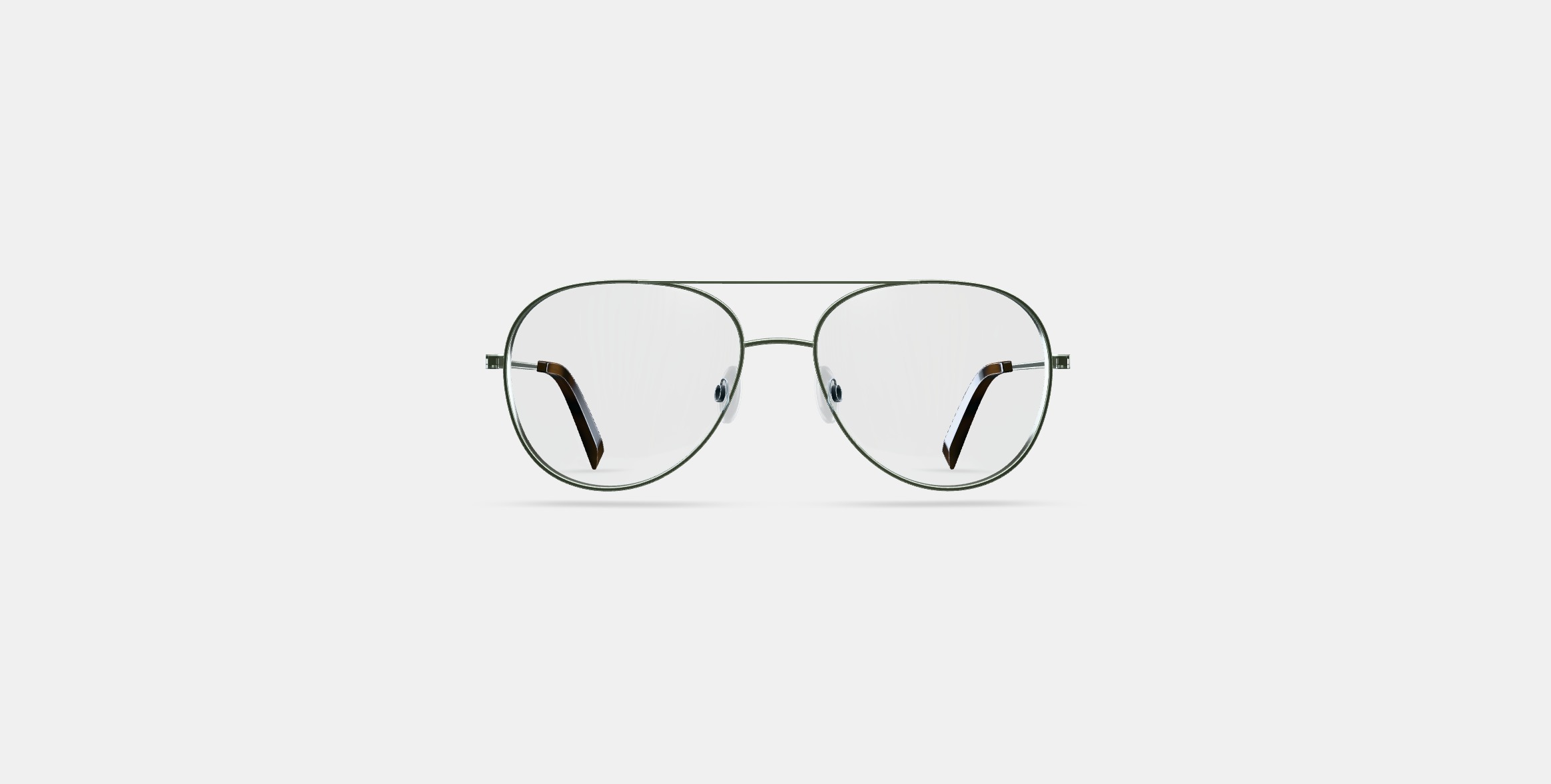 York Eyeglasses in Polished Silver 3D model_10
