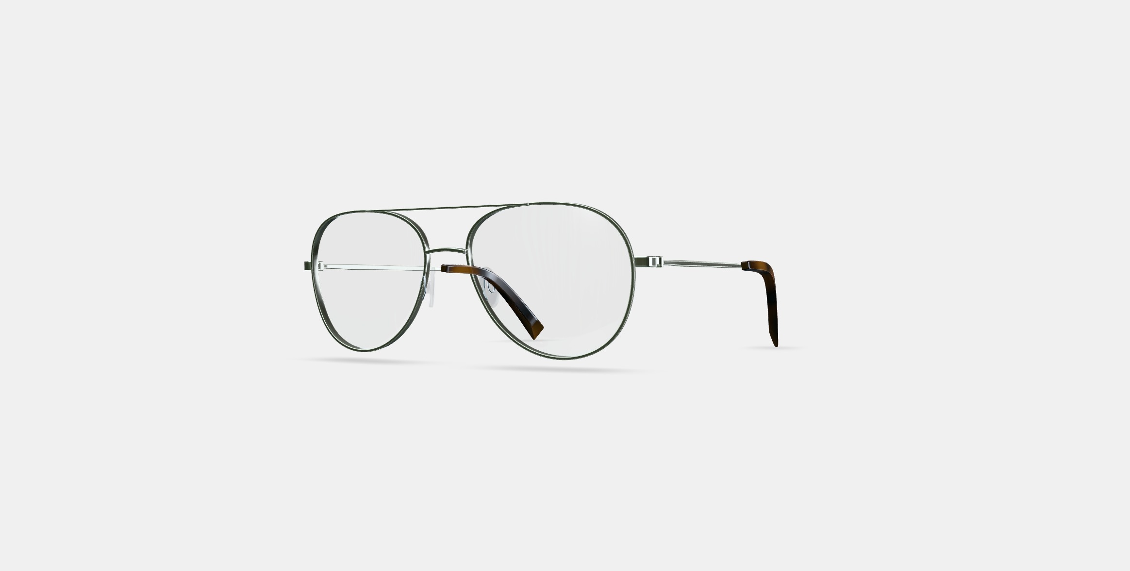 York Eyeglasses in Polished Silver 3D model_12