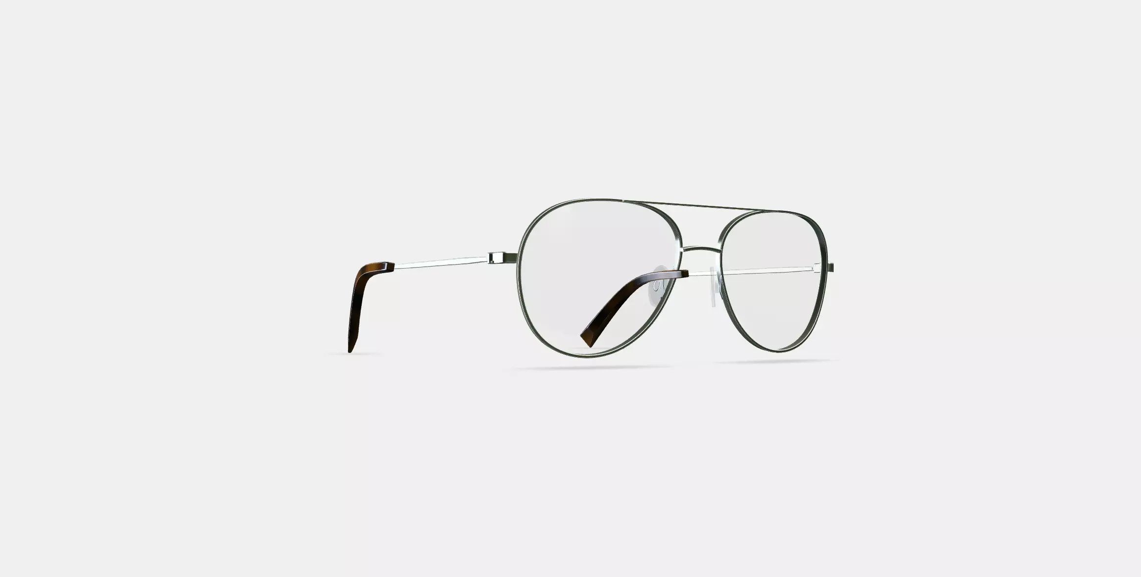York Eyeglasses in Polished Silver 3D model_0