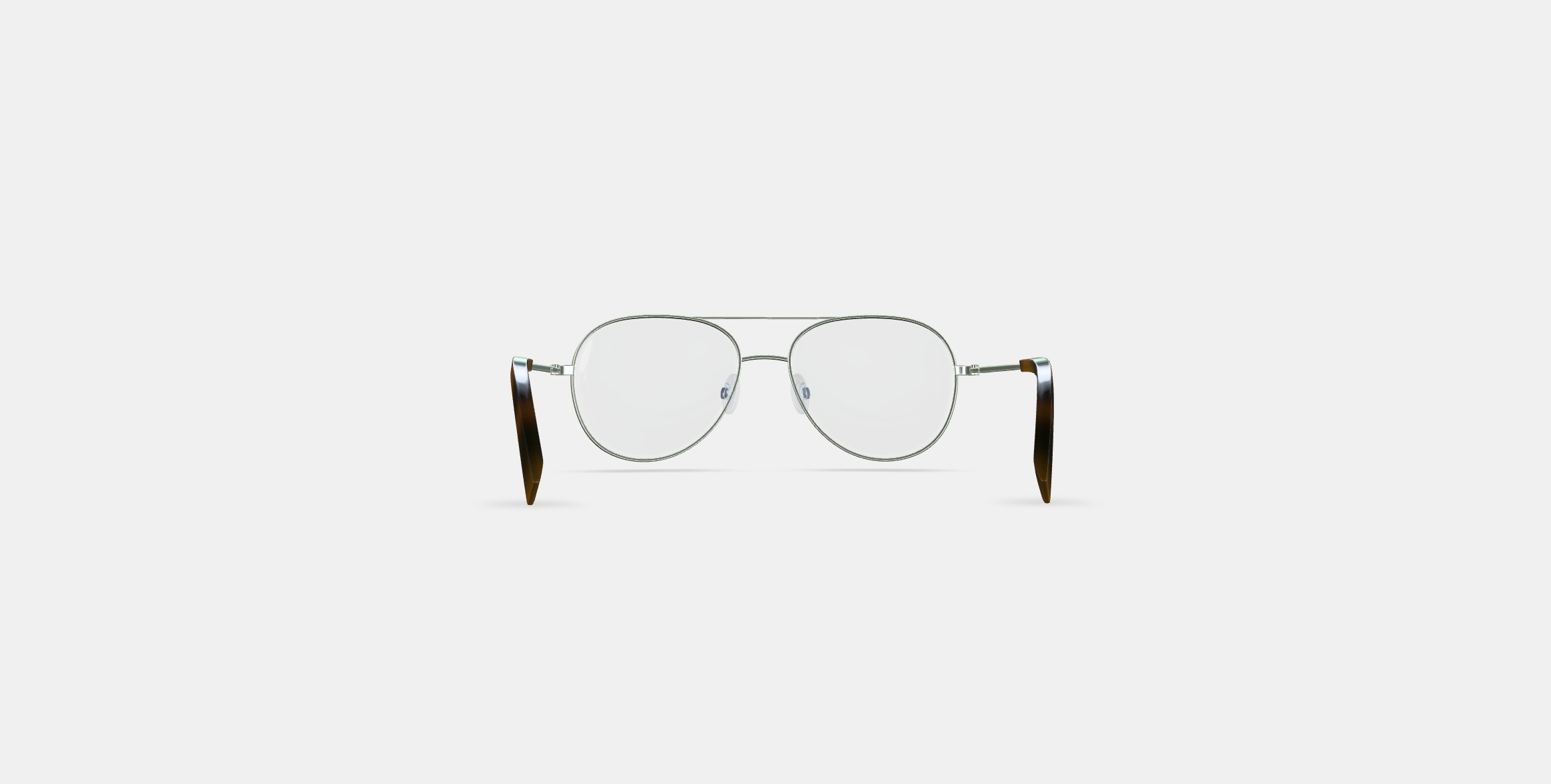 York Eyeglasses in Polished Silver 3D model_14