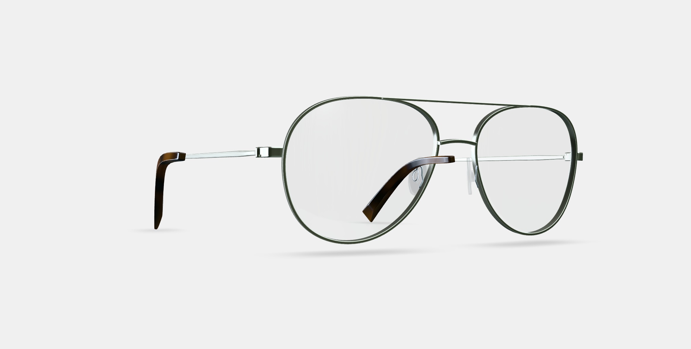 York Eyeglasses in Polished Silver 3D model_9