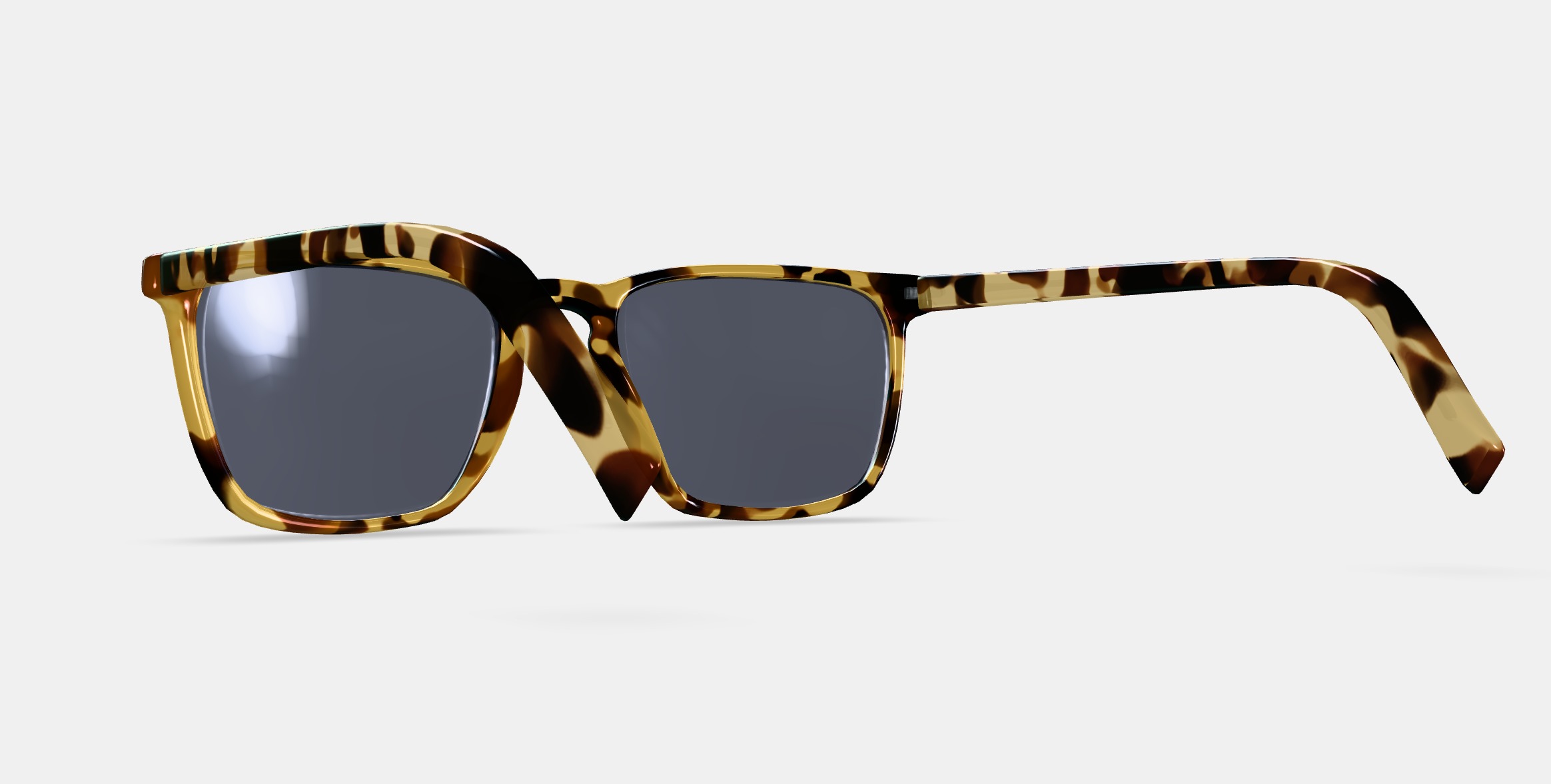 Sutton Sunglasses in Walnut Tortoise 3D model_2