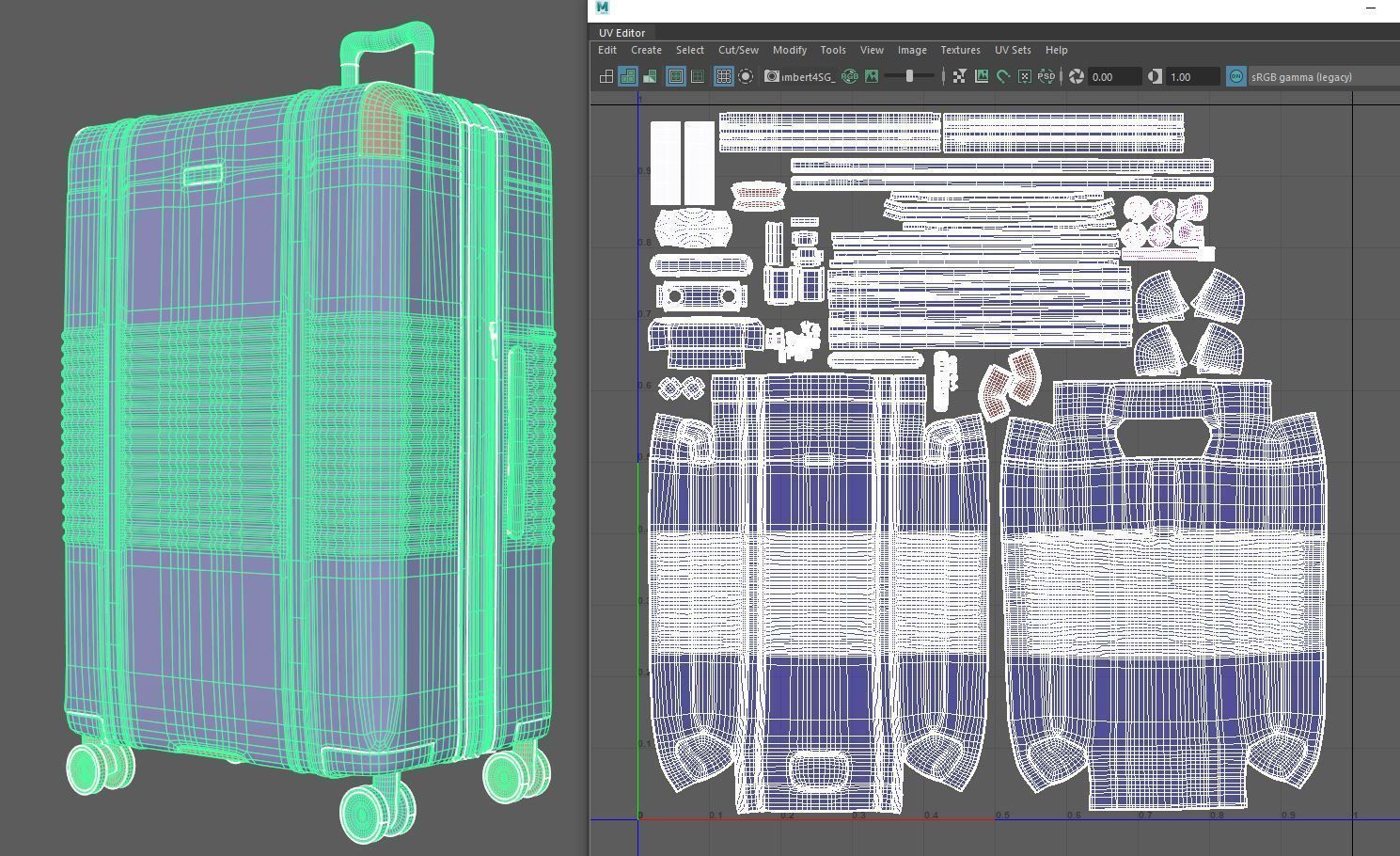 Suitcase Low-poly 3D model_11