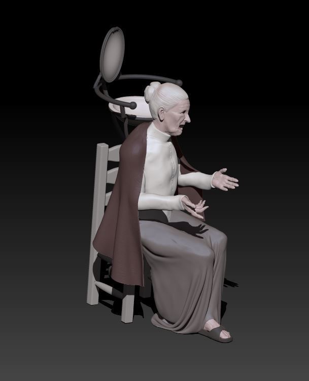 talking old woman - old sink not included 3D print model_2