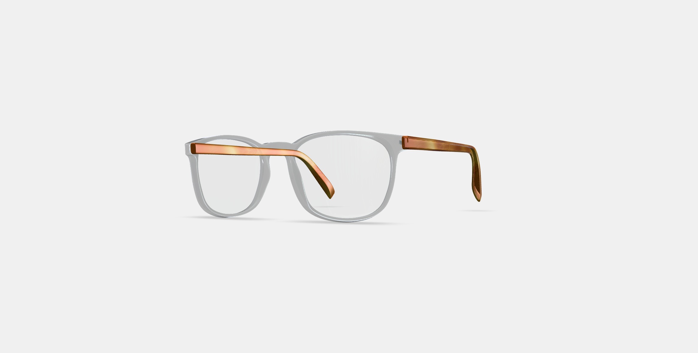 Bodie Eyeglasses in Crystal with English Oak 3D model_12
