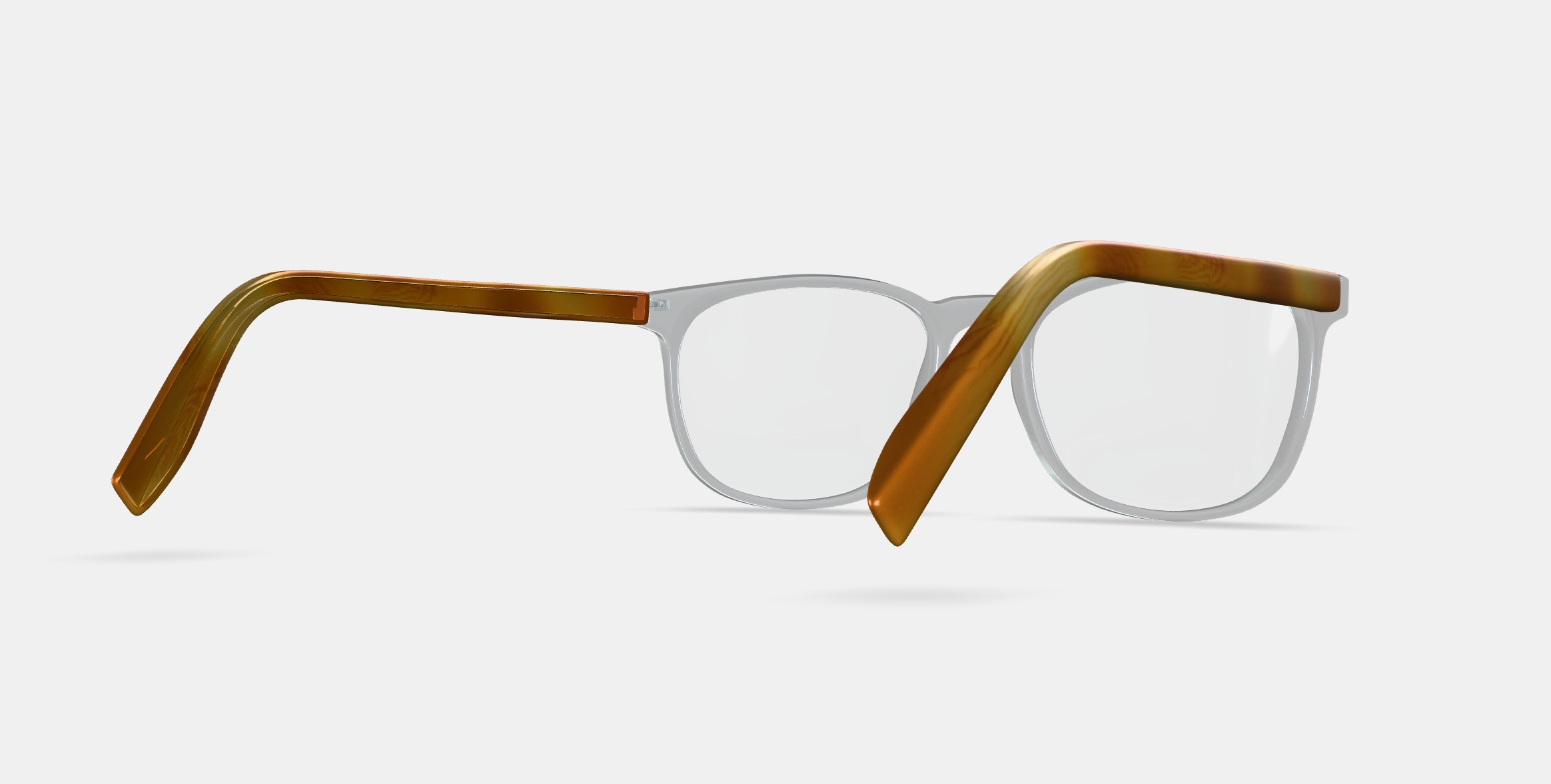 Bodie Eyeglasses in Crystal with English Oak 3D model_6