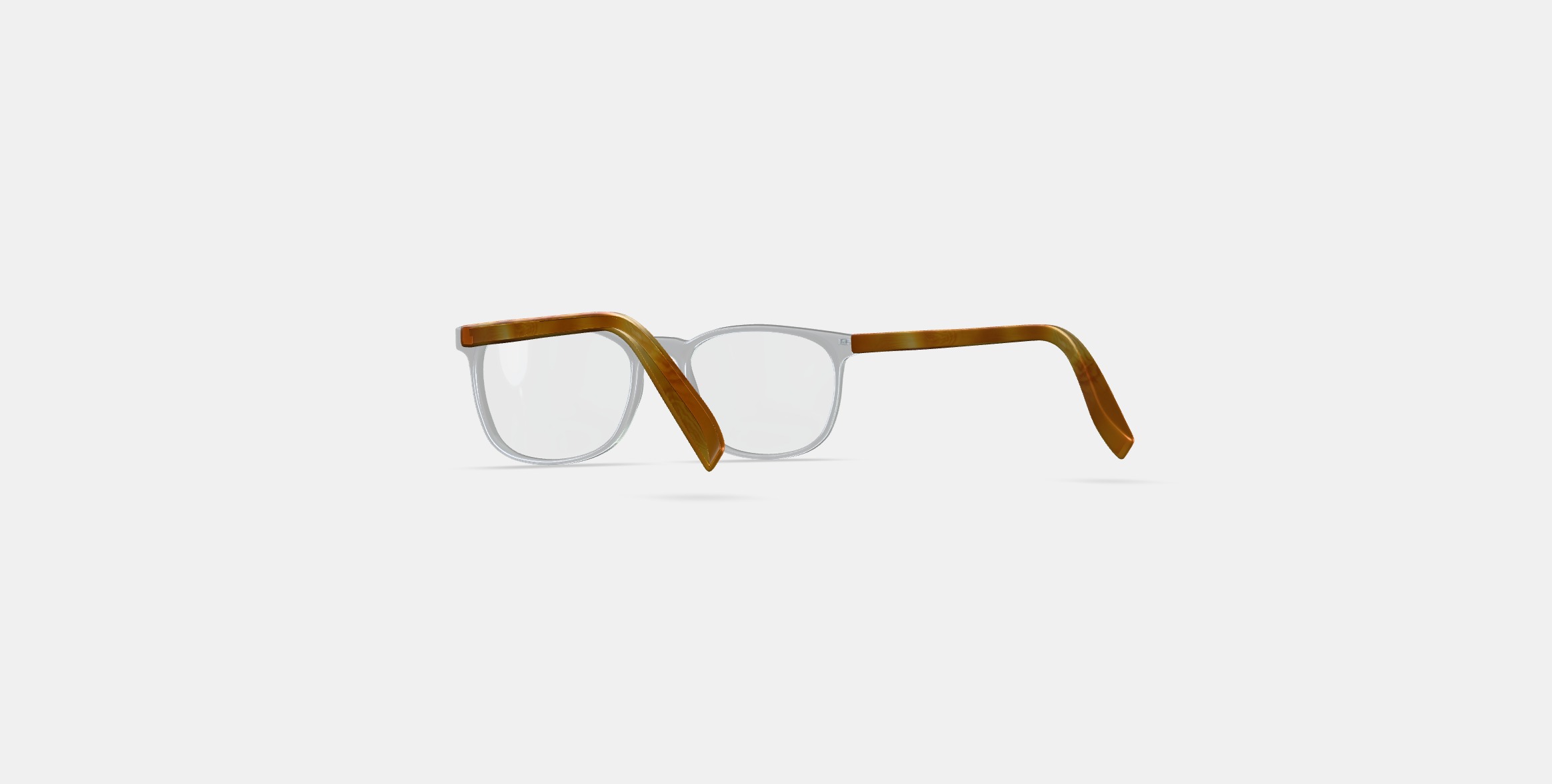 Bodie Eyeglasses in Crystal with English Oak 3D model_16