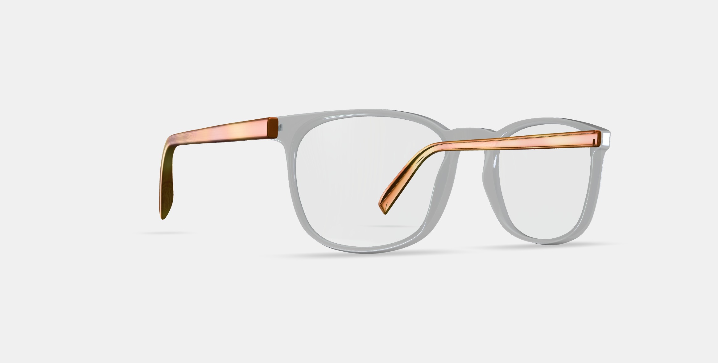 Bodie Eyeglasses in Crystal with English Oak 3D model_9