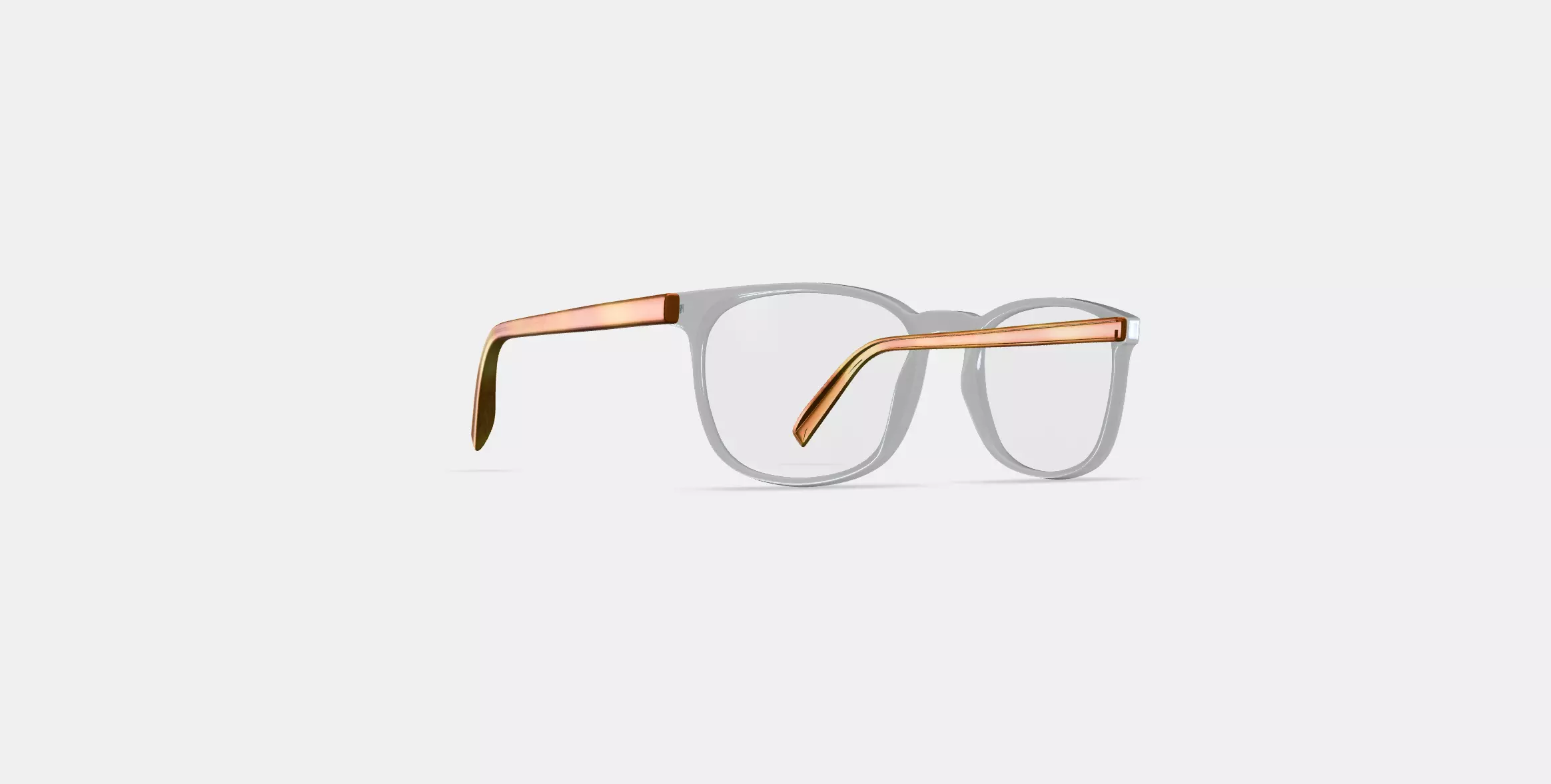 Bodie Eyeglasses in Crystal with English Oak 3D model_0