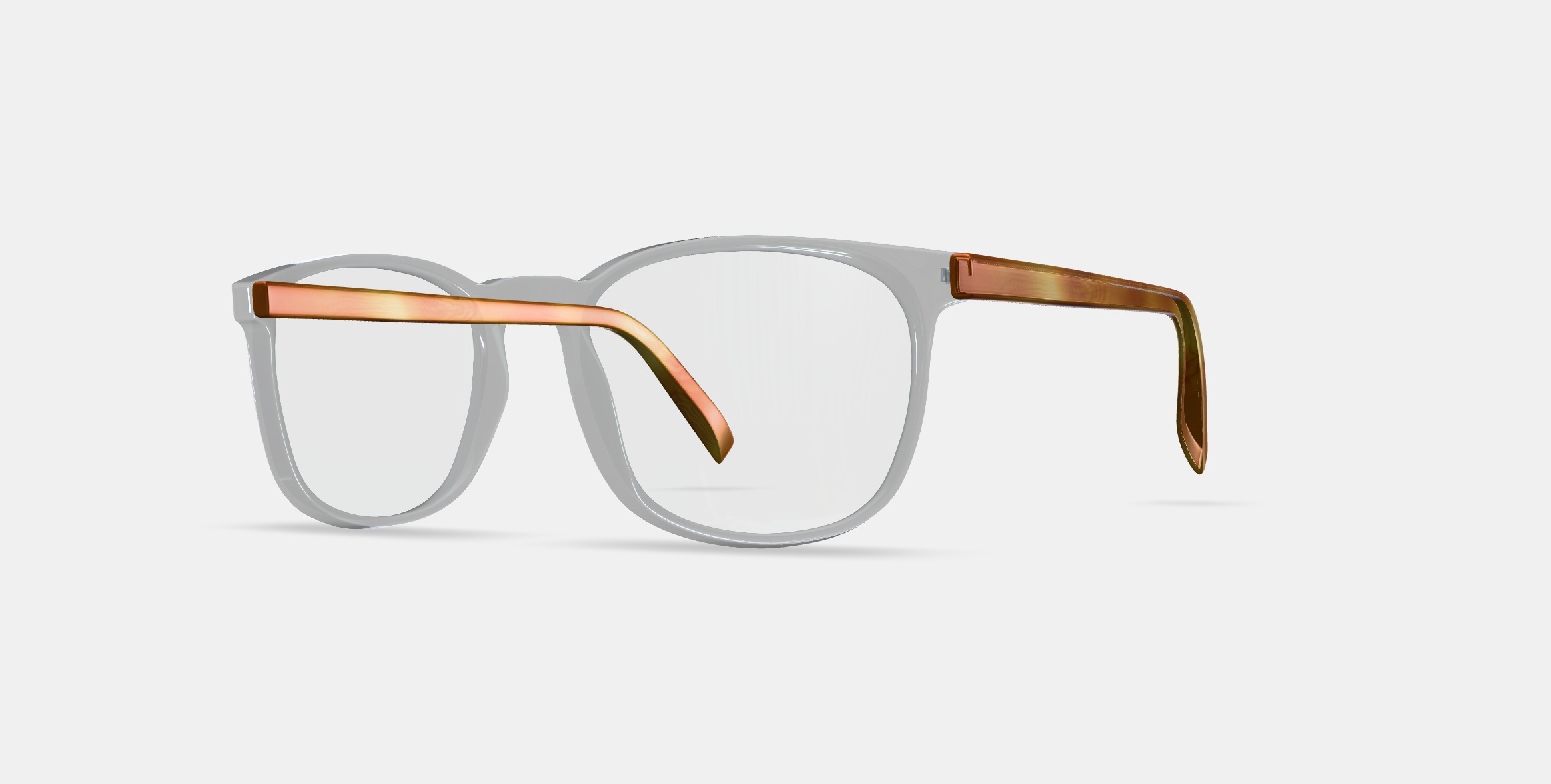 Bodie Eyeglasses in Crystal with English Oak 3D model_13