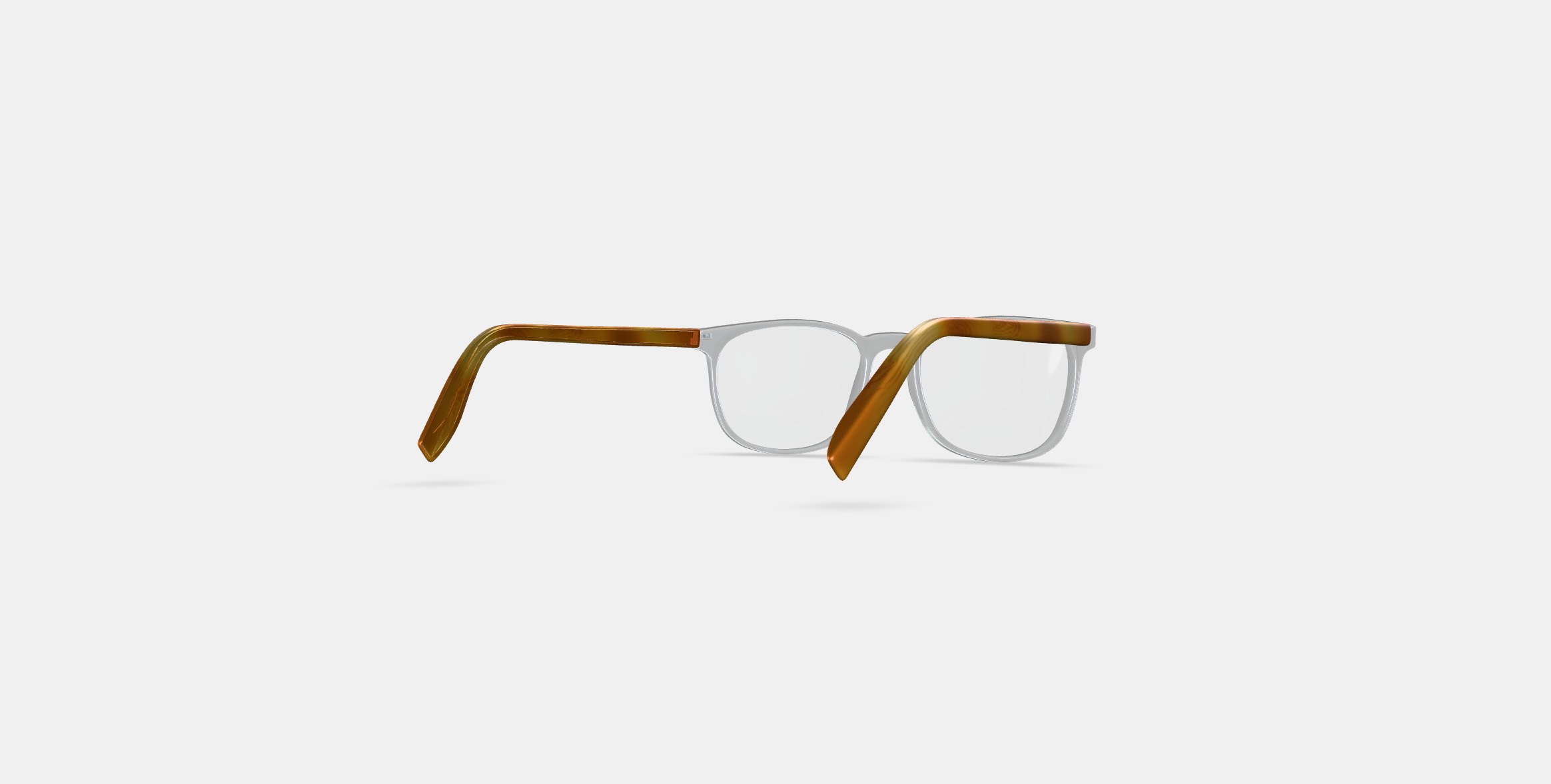 Bodie Eyeglasses in Crystal with English Oak 3D model_5
