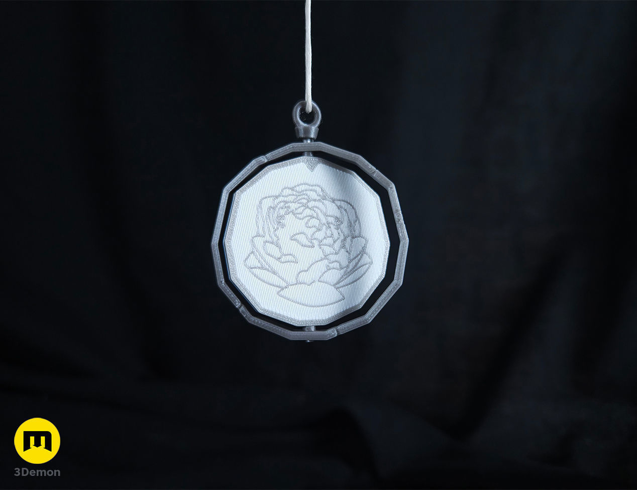 Arcane Blue Rose - Powder and Ekko Pendant 3D print model_7
