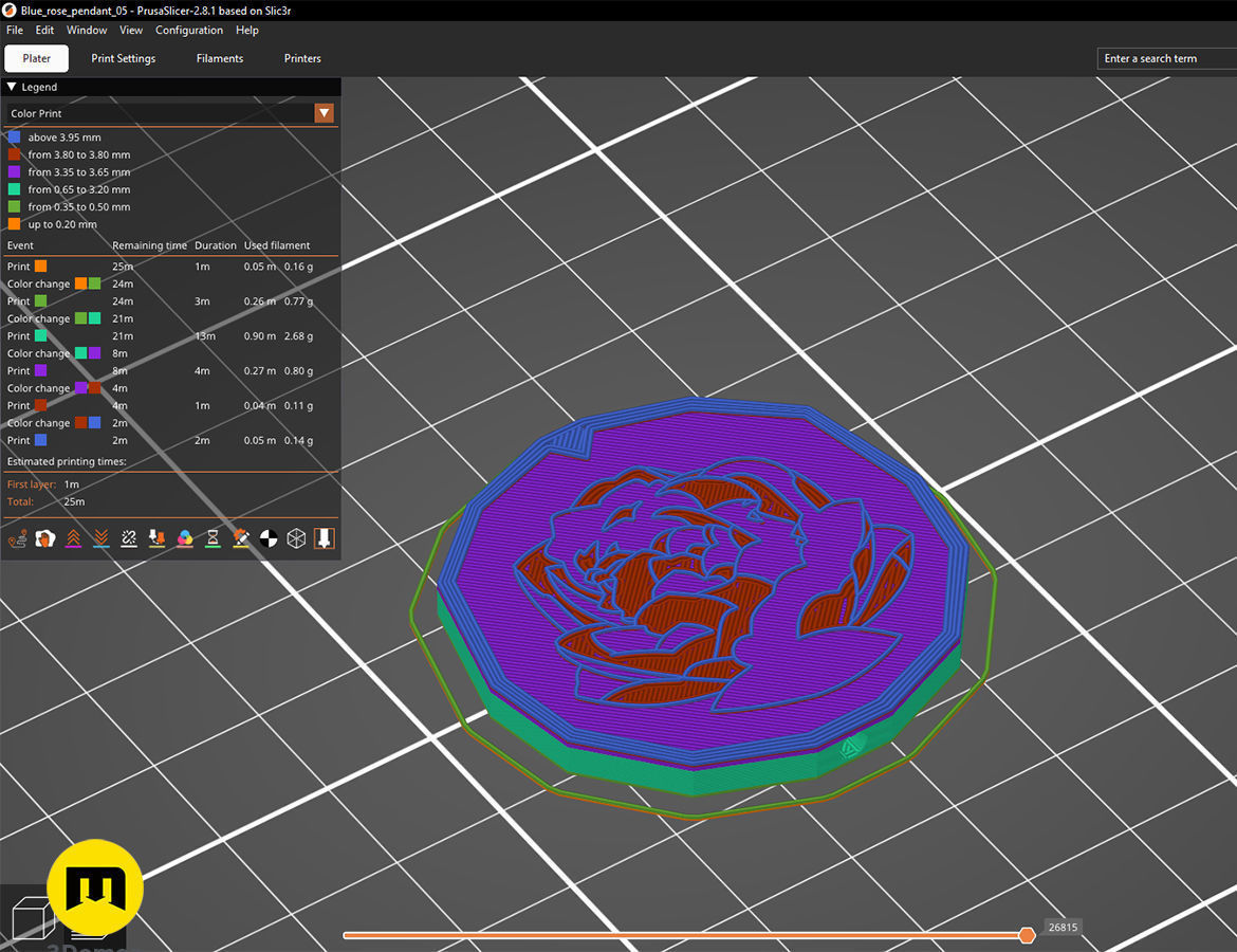 Arcane Blue Rose - Powder and Ekko Pendant 3D print model_5
