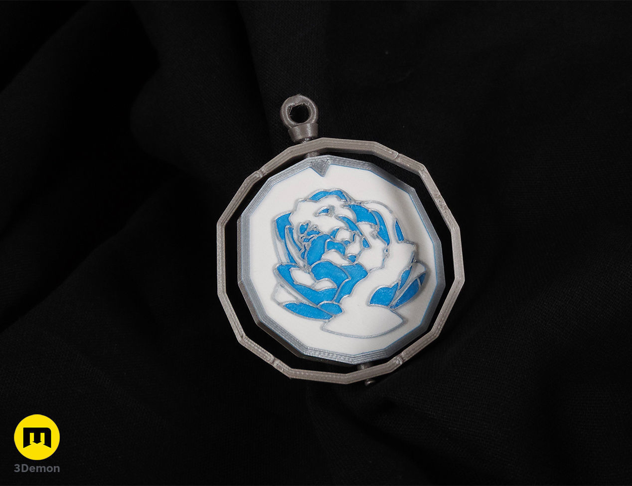 Arcane Blue Rose - Powder and Ekko Pendant 3D print model_1