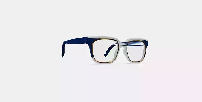 Winston Eyeglasses in Crystal with Inlet Crystal and Oak Barrel