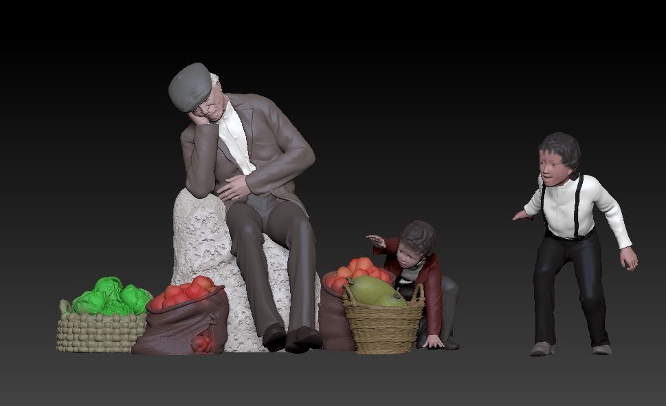 sleeping man and thieves version 2 3D print model_2