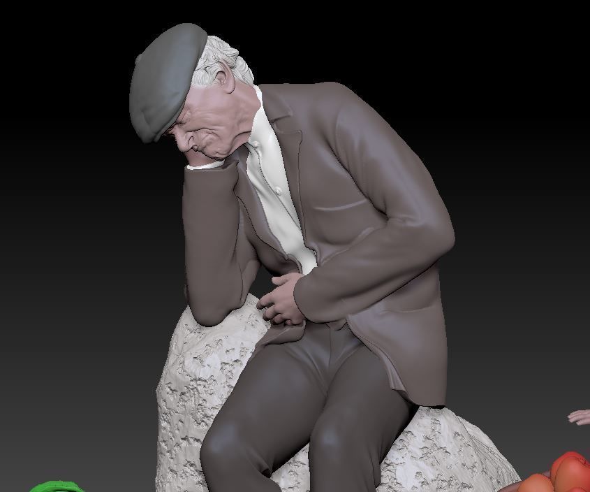 sleeping man and thieves version 2 3D print model_1