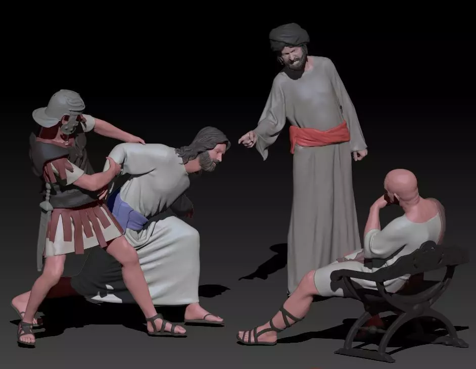Jesus in presence of Pilato 3D print model_0