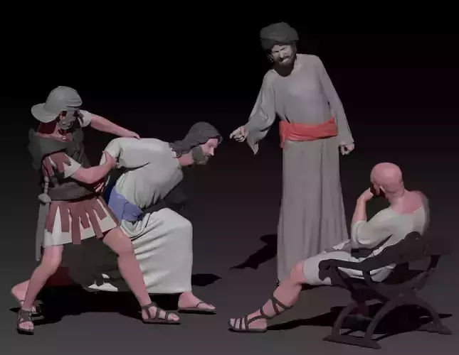 Jesus in presence of Pilato 3D print model