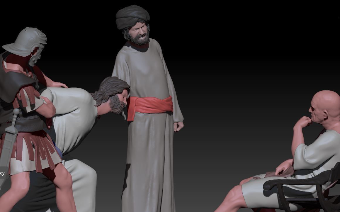 Jesus in presence of Pilato 3D print model_5