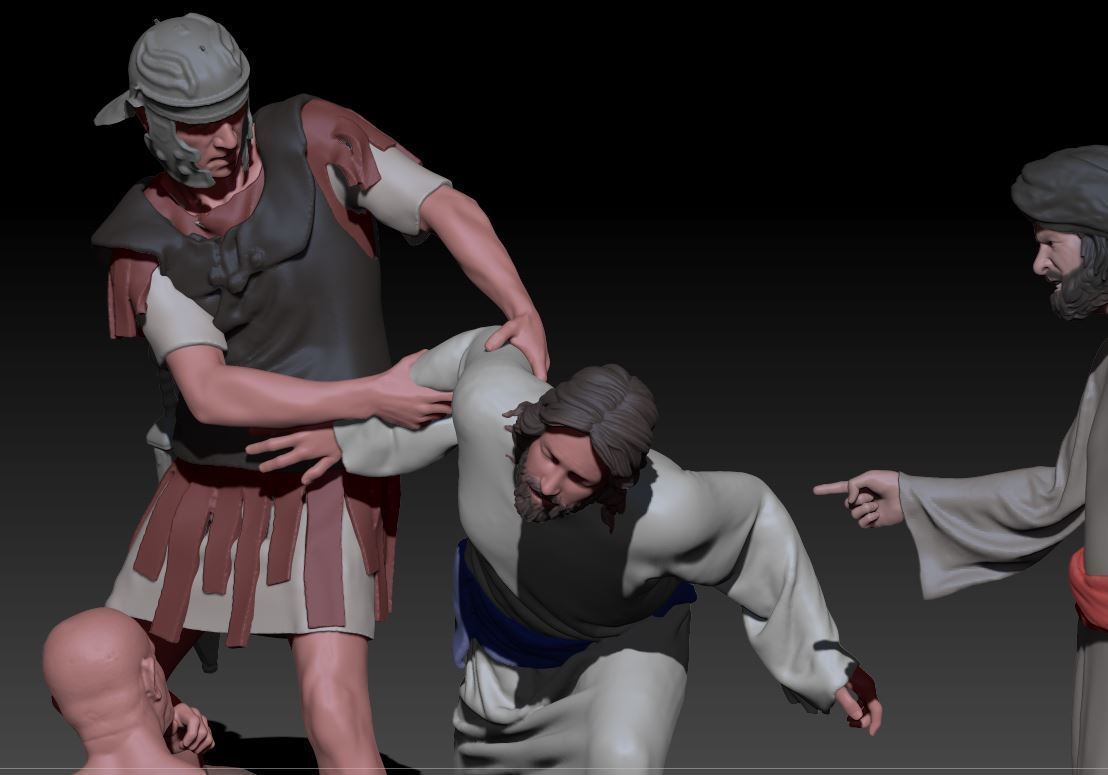 Jesus in presence of Pilato 3D print model_4