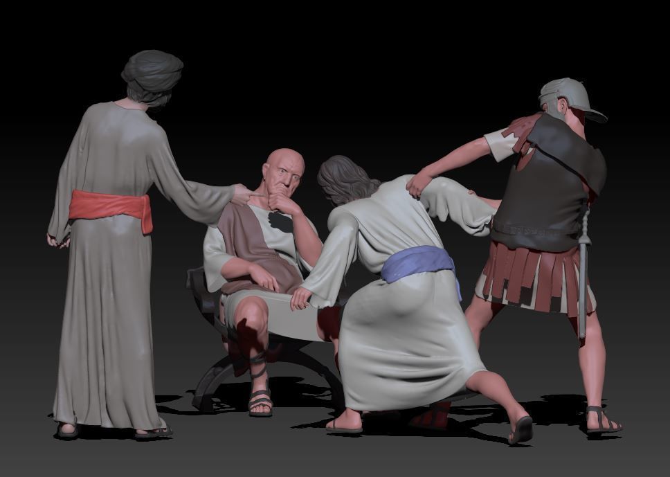 Jesus in presence of Pilato 3D print model_2