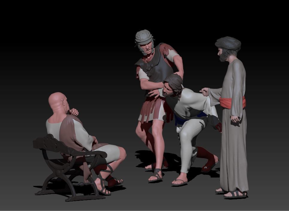 Jesus in presence of Pilato 3D print model_3