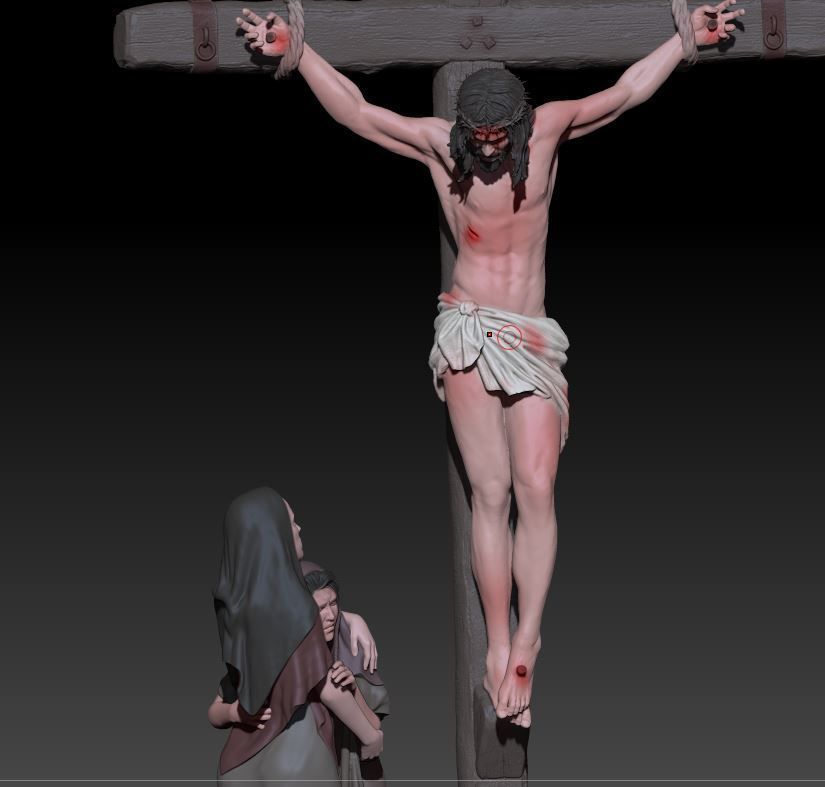 crucifixion of Jesus 3D print model_1