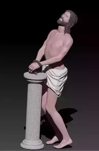 Jesus at the coloumn 3D print model