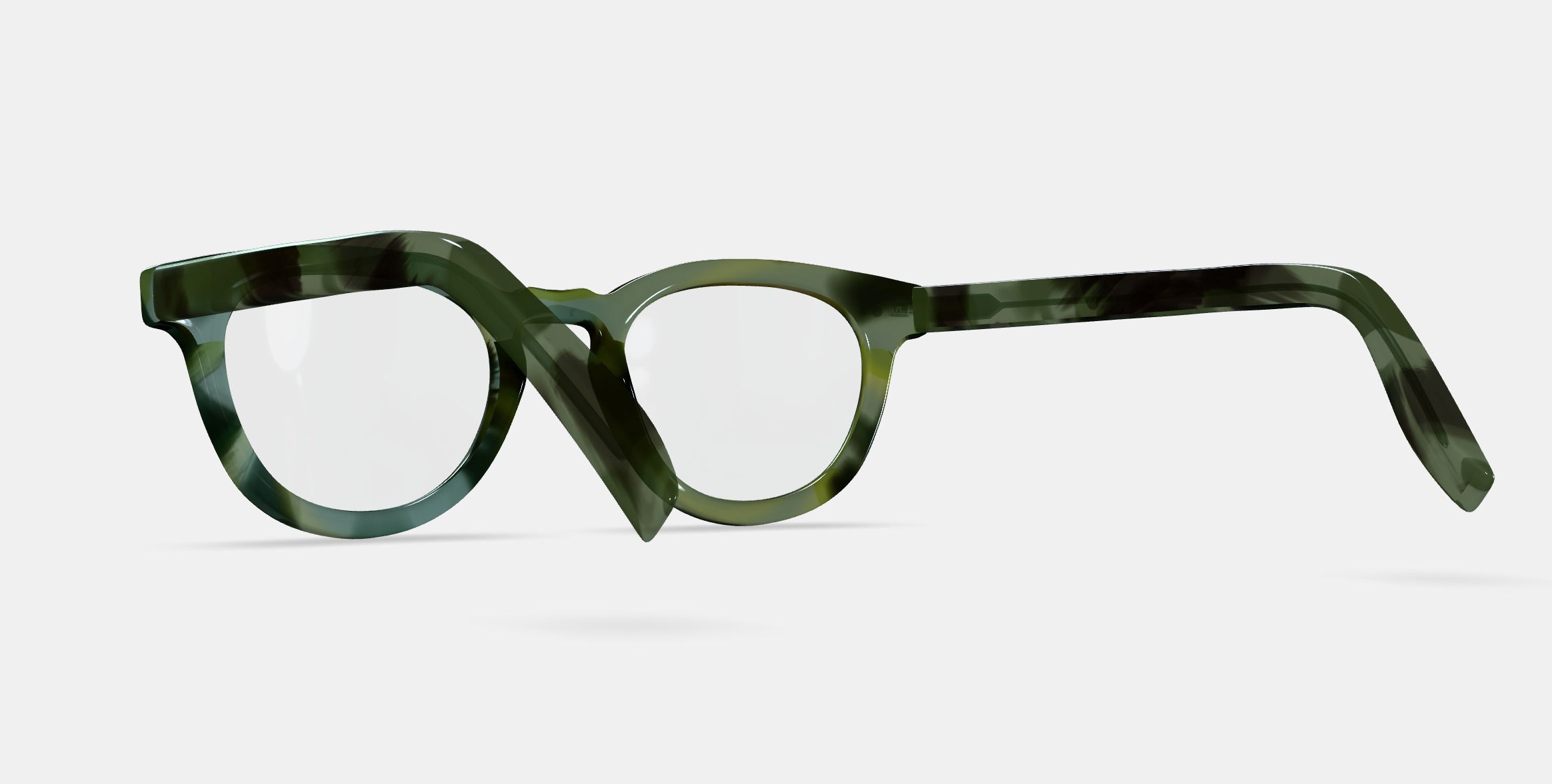 Ainsley Low Bridge Fit Eyeglasses in Striped Cypress 3D model_2