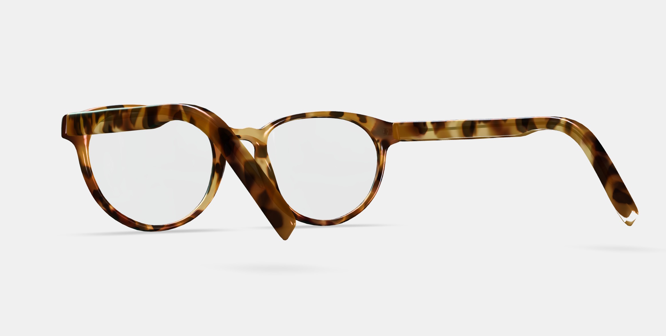 Whalen Low Bridge Fit Eyeglasses in Acorn Tortoise 3D model_2