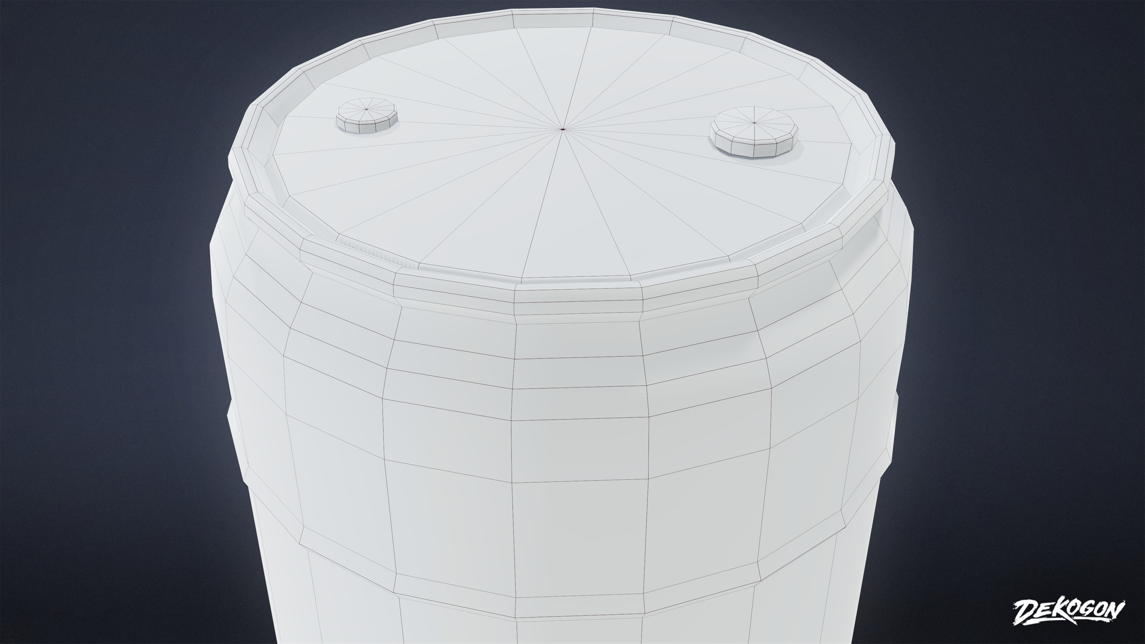 CONSTRUCTION - Barrel Plastic 01 - LOW POLY Low-poly 3D model_6