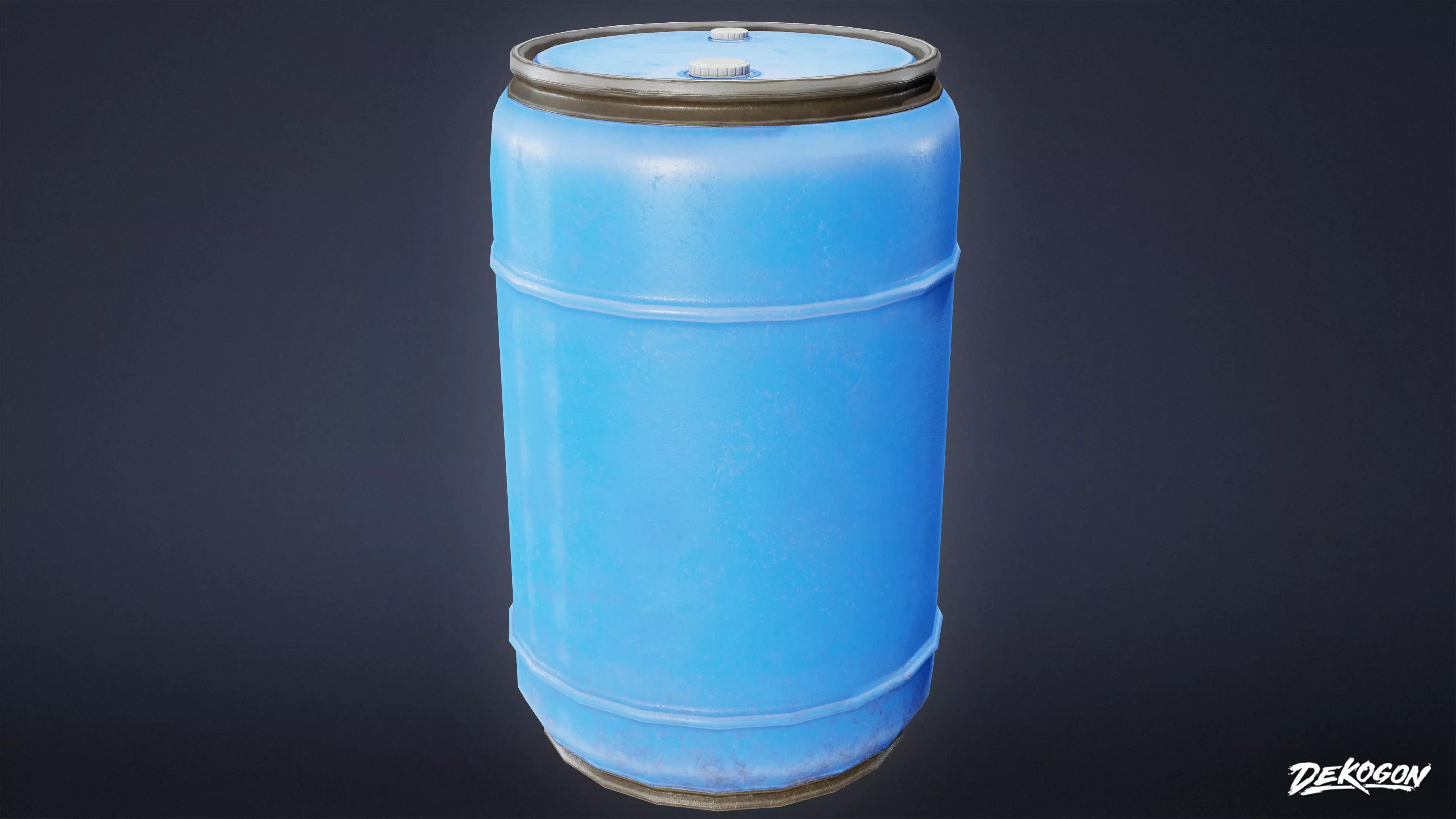 CONSTRUCTION - Barrel Plastic 01 - LOW POLY Low-poly 3D model_0